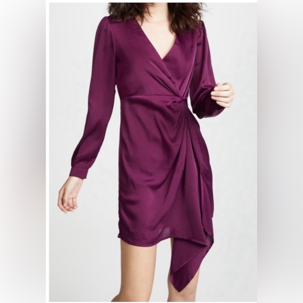 ASTR the Label Flash Faux Wrap Dress in Aubergine Size M